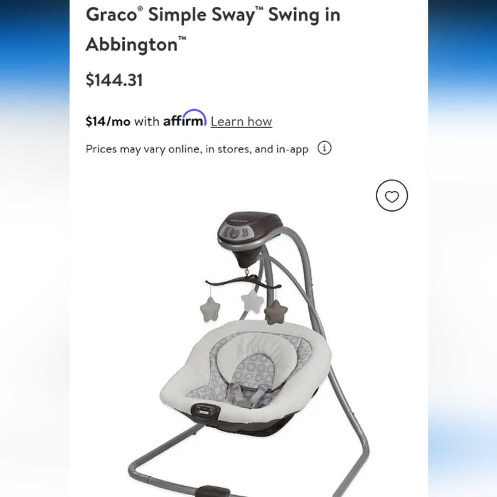 Graco Simple Sway Swing in Abington